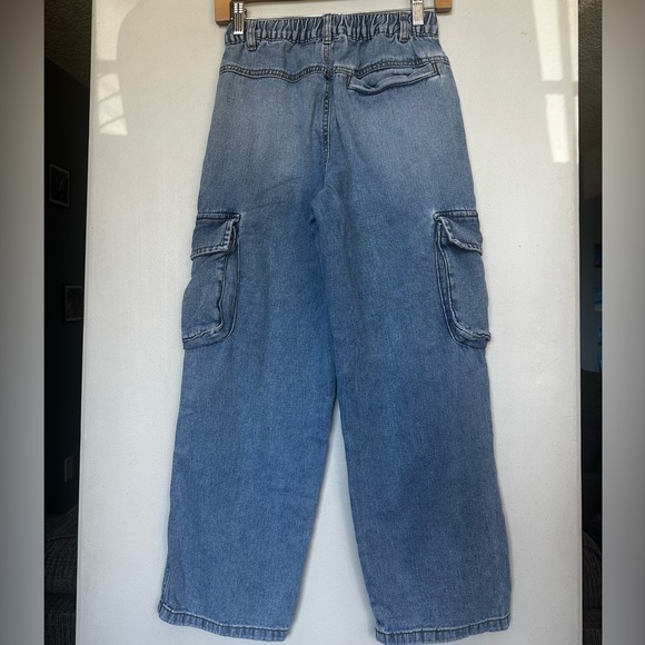 Zara Denim Cargo Flare Jeans - Picture 7 of 12